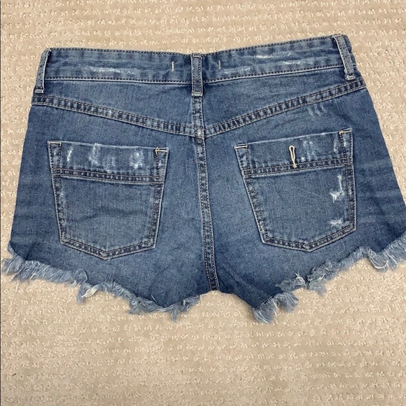 Free People distressed cutoff denim shorts - Picture 2 of 2